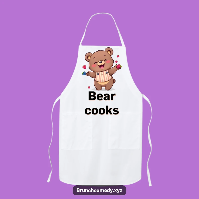 Funny Bear Juggling Apron - Cook with Enthusiasm!