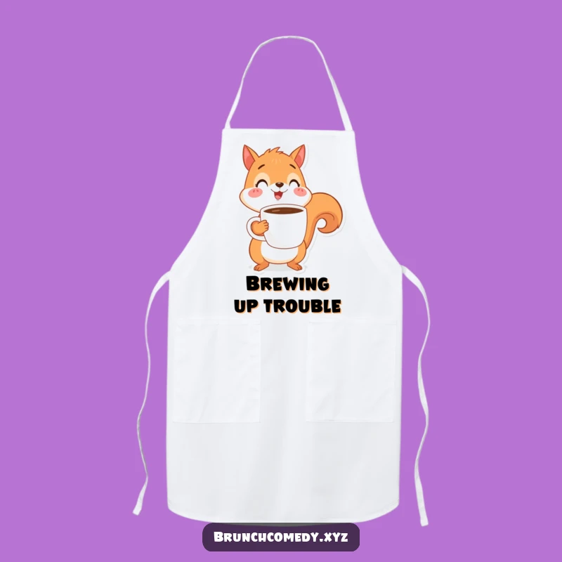 Funny Squirrel Coffee Barista Apron - Cheerful Character Kitchen Gift