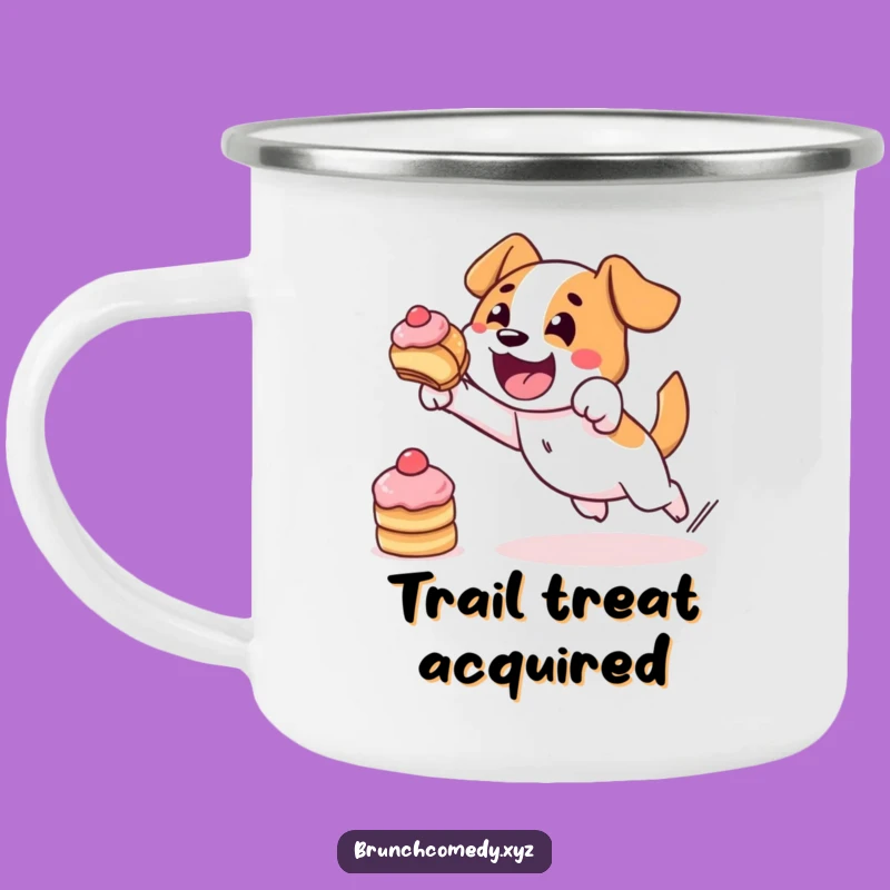 Funny Dog Pastry Camping Mug - Determined Character Outdoor Gift