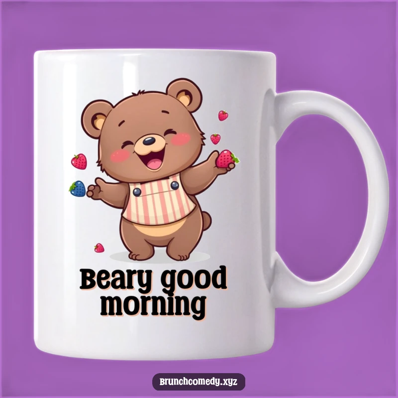 Funny Bear Juggling Berries Mug - Perfect Chef Gift