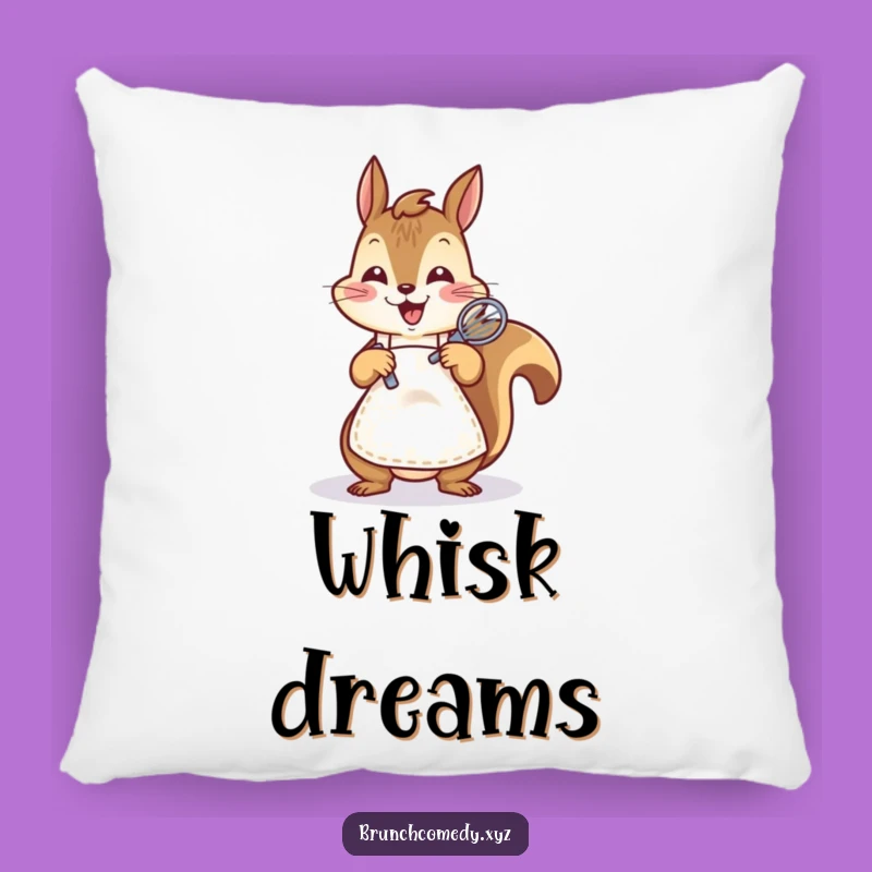 Funny Squirrel Baking Pillow - Cozy Kitchen Accent