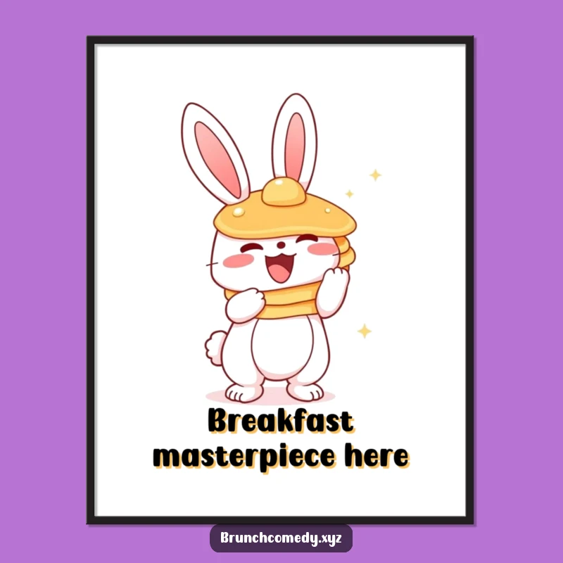 Funny Bunny Pancake Digital Art - Cute Character Breakfast Download