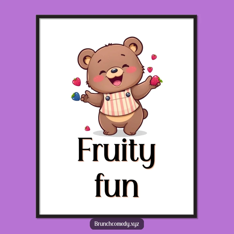 Funny Bear Juggling Digital Art - Instant Kitchen Decor