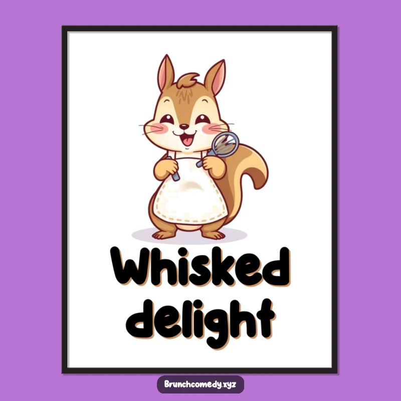 Funny Squirrel Whisking Digital Art - Instant Baking Decor