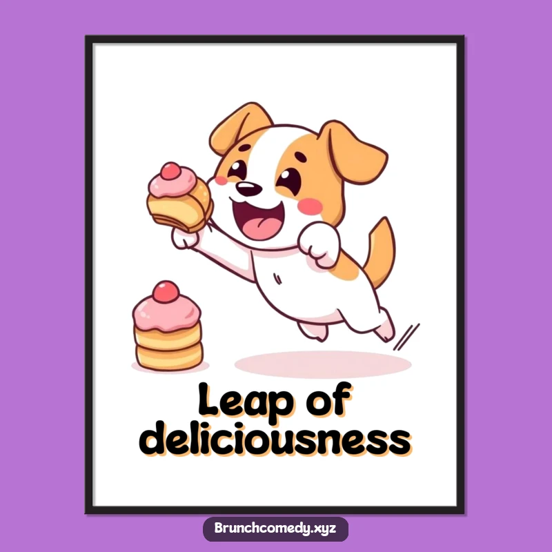 Funny Dog Pastry Art Print - Determined Character Decor Gift
