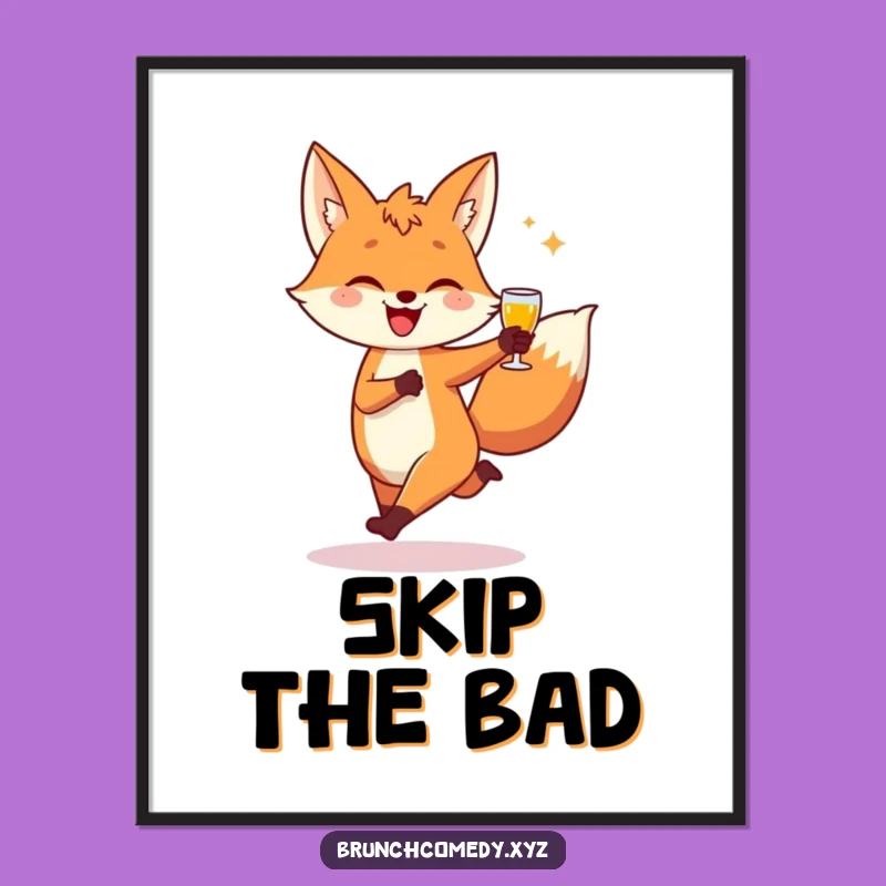 Funny Fox Toast Art Print - Playful Character Decor Gift