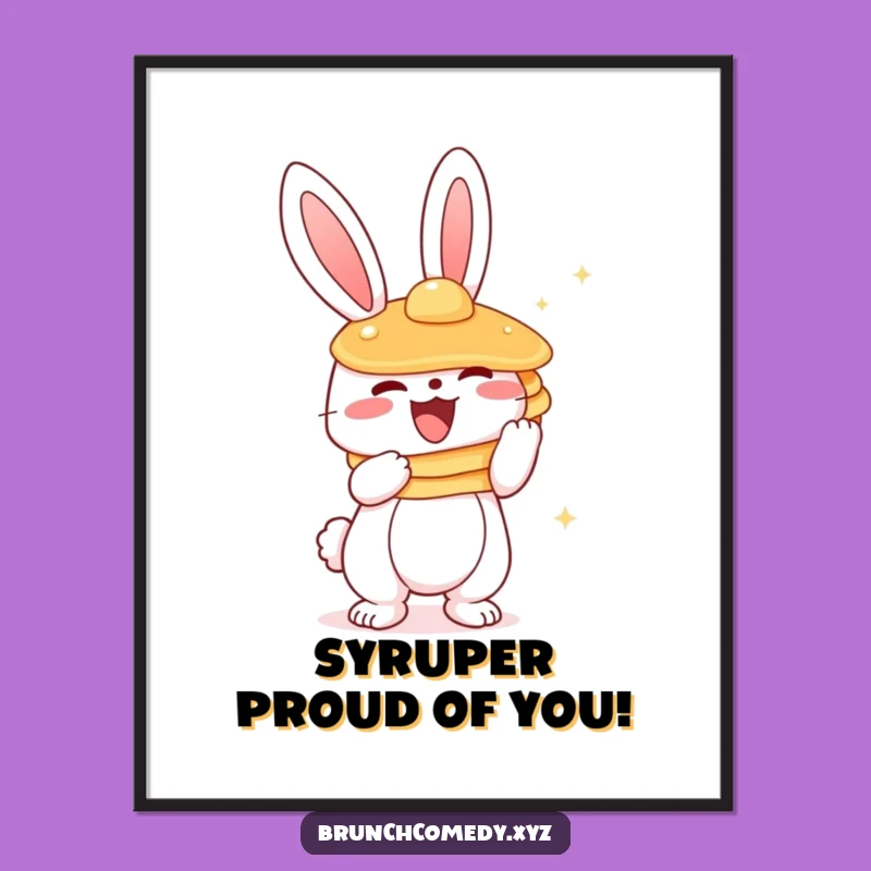 Free Printable Bunny Pancake Wall Art: Cute Funny Downloadable Art Gift