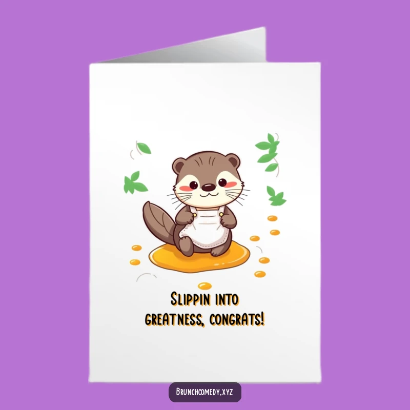Free Printable Congratulations Card: Otter's Sweet Success Slide