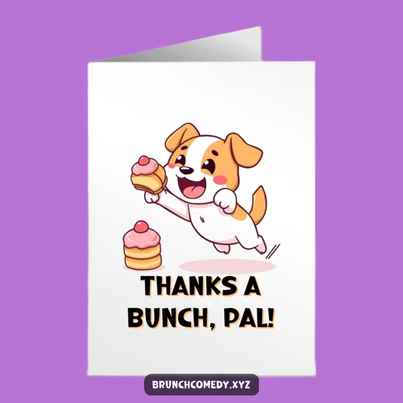 Free Printable Dog Pastry Thank You Card: Grateful Leap Downloadable Gift