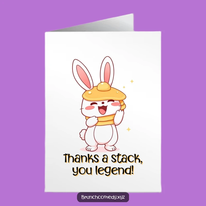 Free Printable Bunny Thank You Card: Adorable Pancake Gratitude Downloadable Gift
